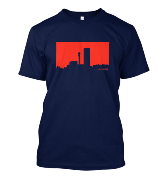 Jozi Streets T-Shirt Navy Blue – Neon Red Skyline