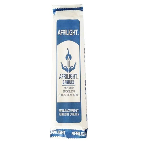 HDS - Afrilight White Fluted Candles - Pack of 6