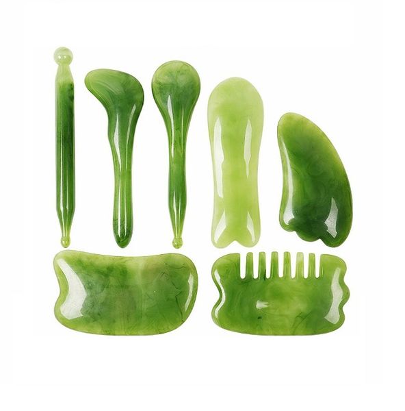 100% Pure Resin 7 in 1 Anti-Aging Anti-Wrinkle Gua Sha Scraping Tools Kit