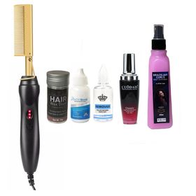 Brazilian Wigs Need- Hot Comb+ Wax Stick+ Glue+ Remover + Serum + Mist ...