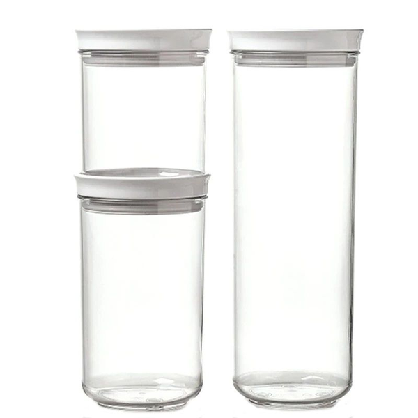 Set Of 3 Pcs Stackable Food Storage Container