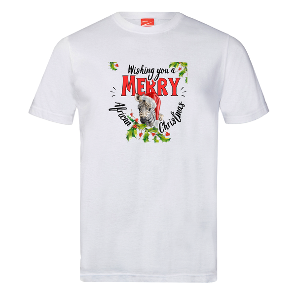 African Christmas T-Shirt- Zebra