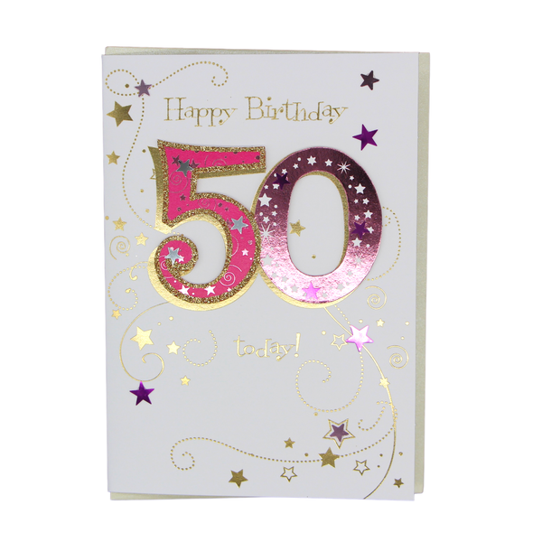 Happy 50th Birthday card - Female