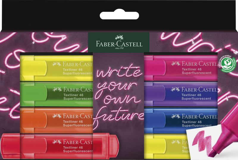 Faber-Castell, Highlighter, Neon Wallet of 8, GenZ