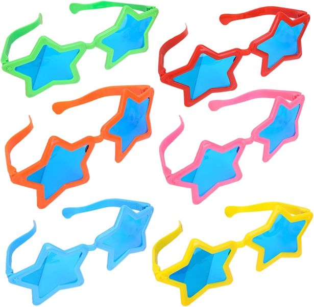 Oversized Jumbo Giant Star Shaped Glasses for Photo Props - 6 Pack