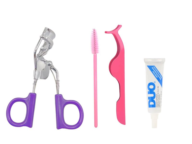 4-Piece Eyelash Set - Eyelash Curler + Applicator + Duo Glue + Mascara