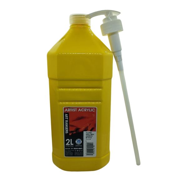 Art Ranger Artist Acrylic 2Lt with Pump - Yellow Mid