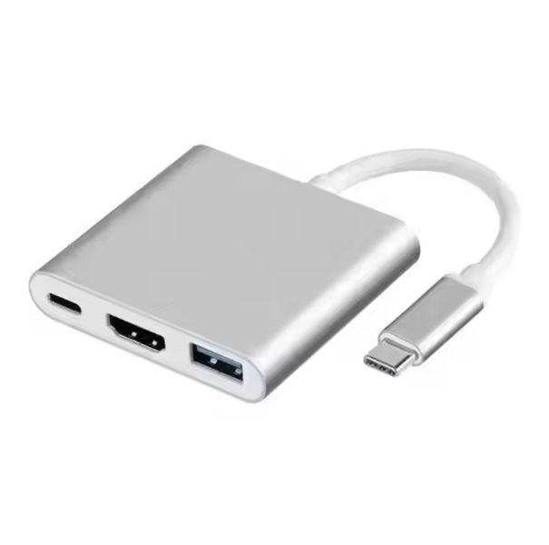 USB-C to HDMI 3-in-1 Adapter Compatible with Samsung Huawei iPad Mac