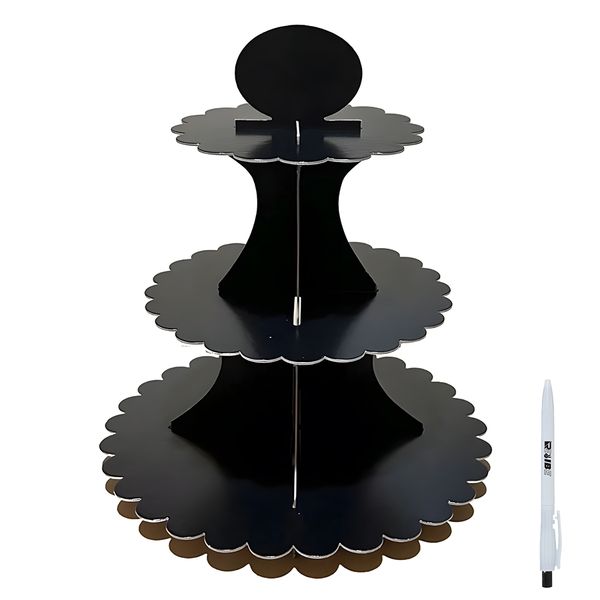 3 Pack Assorted Colors Quality Classy 3-Tier Cake Stands With ReVibe Pen