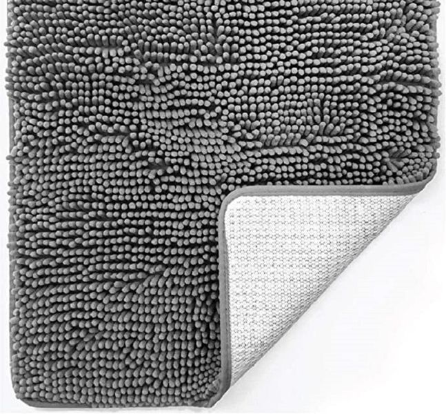 Wonder Towel Luxury Chenille Microfibre Bathroom Bath Mat Fast Dry Grey