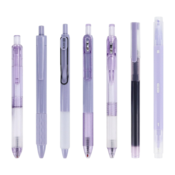 Versatile Lavender-Themed Pen Set - Purple - 7 Piece