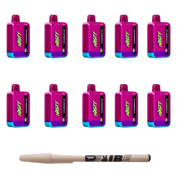 Nasty 9000 Puff Rechargeable Disposable Vape 5% Strawberry Ice 10 Pack