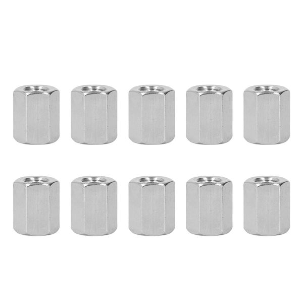 10 Pieces M10 Anti-Corrosive Hex Coupling Nuts