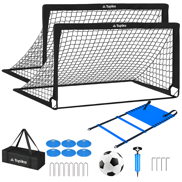 Topika Fold-Up Portable Kids Soccer Goal Set Soccer Nets for Training 2pack