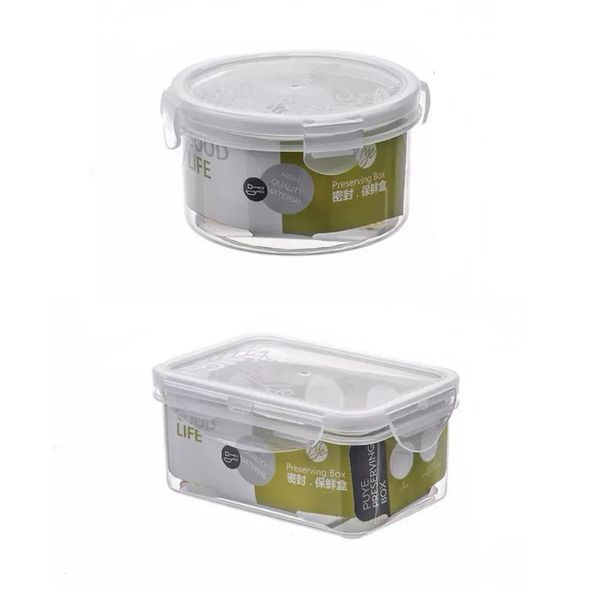 Set of 2 Plastic Lunch Boxes 550ml