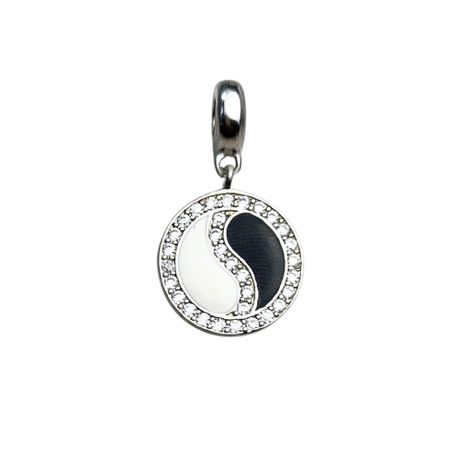 925 Sterling Silver Charm, harmony Yin and Yang Charm for Bracelet, Women Image