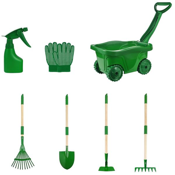 Toy 7 Piece Summer Outdoor Gardening Tool Set For Kids
