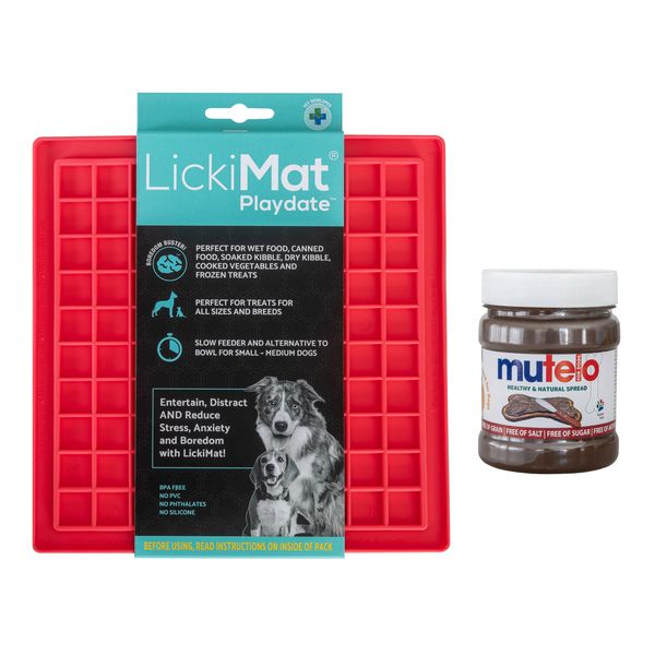 LickiMat Classic Playdate Pink plus Pets Elite Mutelo Spread