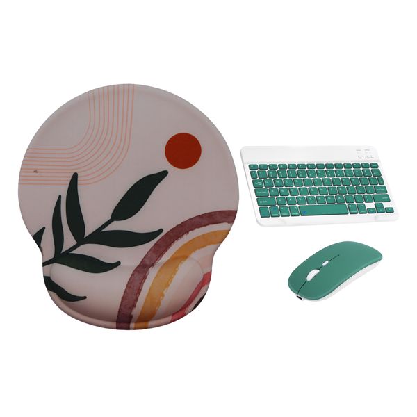 LD Ergonomic Abstract Mouse Pad with Wireless Keyboard and Mouse Combo