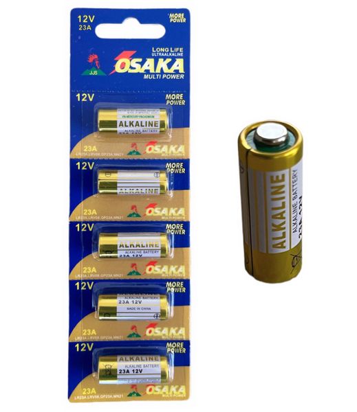 Pack of 5- Osaka 12V A23 Alkaline Battery For Gate Remote
