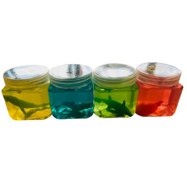 Colourful Transparent Ocean Crystal Mud Slime (Set of 4)