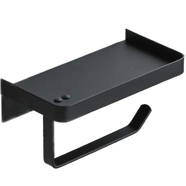 Stainless Steel Drill-Free Toilet Paper Holder And MobilePhone Storage Rack