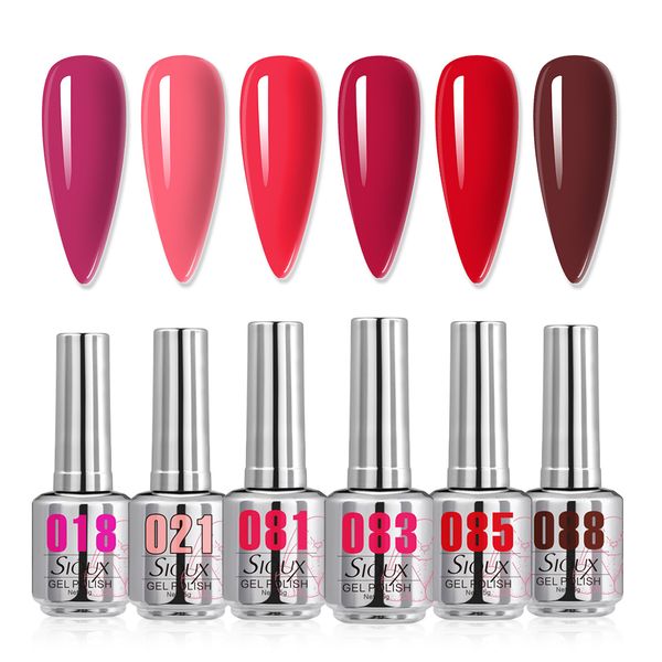 Sioux UV Gel Nail Polish Scarlet Elegance Collection - 6 Piece (15ml Each)