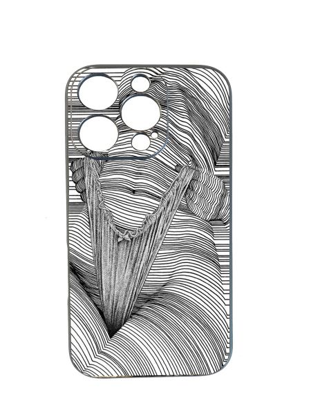 Black Line Girl Art Themed Silicone Phone Case - Comaptible With Samsung