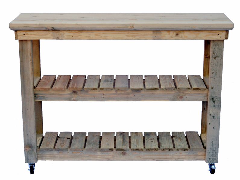 GC Compact white Hallway/Entrance Server, handcrafted from reclaimed wood