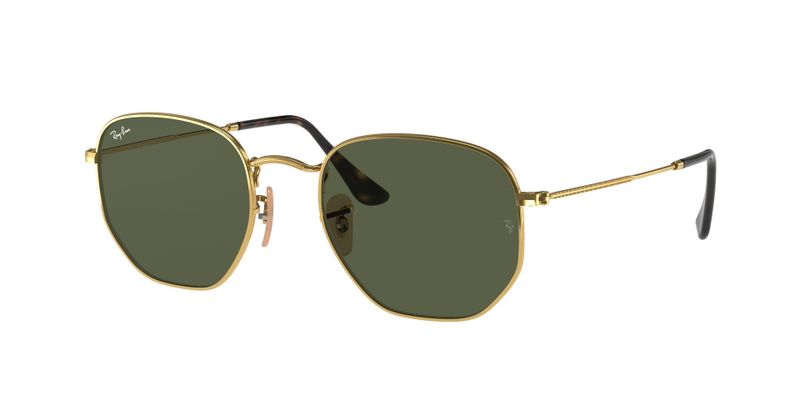 Ray-Ban Hexagonal Flat Lenses Sunglasses - Polished Gold/Green
