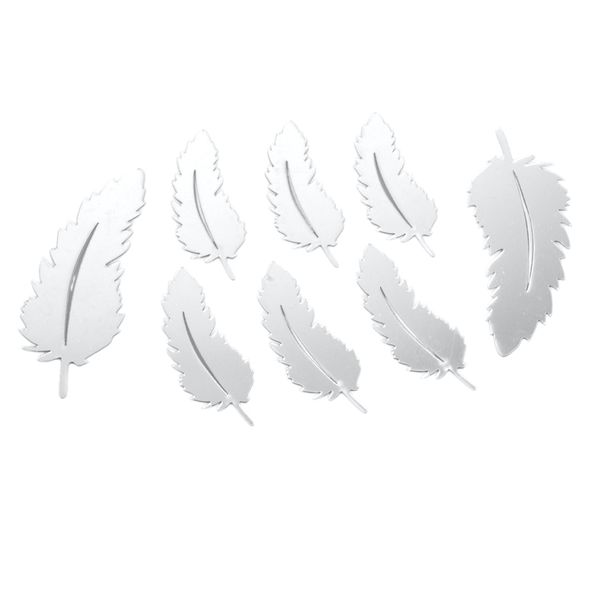 Decor Acrylic Mirror Wall DIY Feather Modern Art Wall