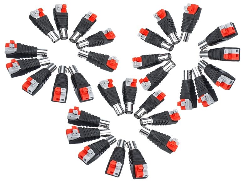 BNC Female Push-Button Connector: Seamless and Secure Connection - Pack of 30