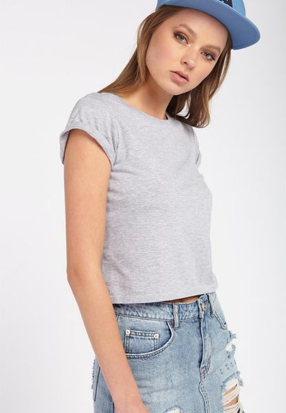 Women's Supré Baby Tee-Grey Marle