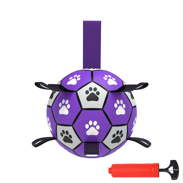 Interactive Dog Soccer Balls Toy Durable Chew-Resistant Pet Toy - Purple