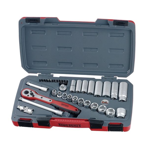 TengTools - 35 Piece 3/8" Drive Socket Set AF (Imperial) - T3835AF