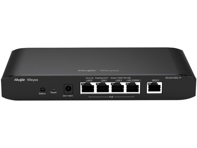 Reyee RG-EG105G-P 5 Port Gigabit 2 WAN 4 PoE 54W Cloud Router