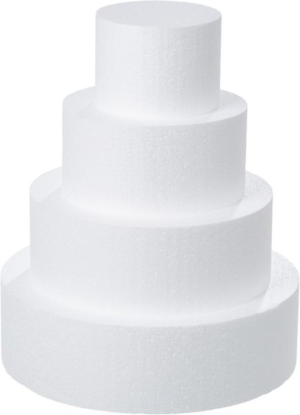 5 - Tier Round White Styrofoam Cake Dummy Set