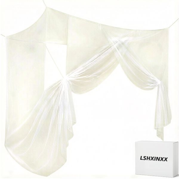 LSHXINXX White Net for Bed Mosquiteros Cameros for Bedroom Camping