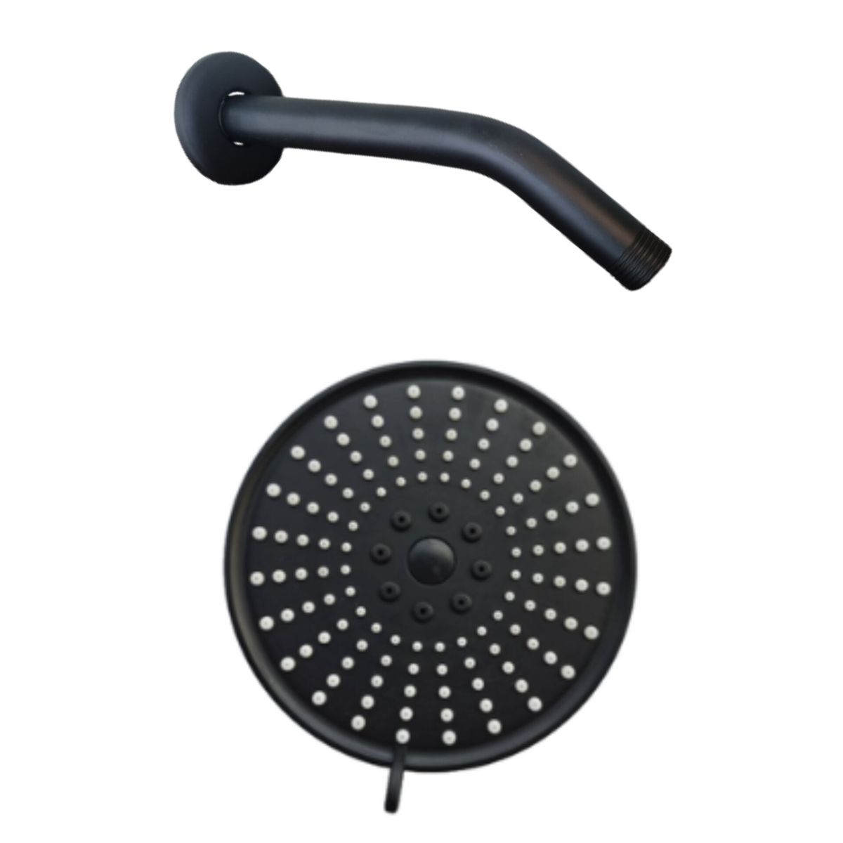 Exel 5 Function Massage Shower Head With Shower Arm- Matt Black Shower Set