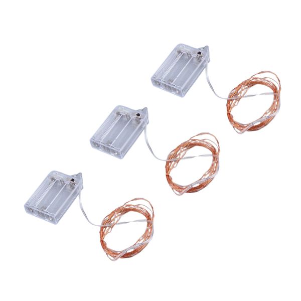 Battery Operated Fairy Lights - Copper - 3m x 3 Pack