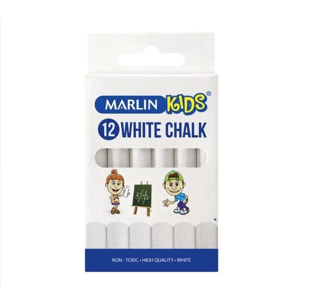 Marlin Kids -12 White Chalk (Pack Of 12)