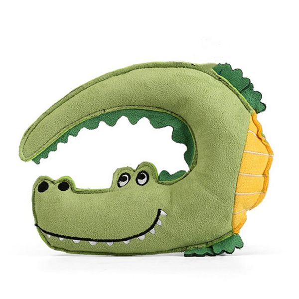 Plush &amp; Squeaky Crocodile Dog Toy - Soft Suede Finish (20cm x 16cm)