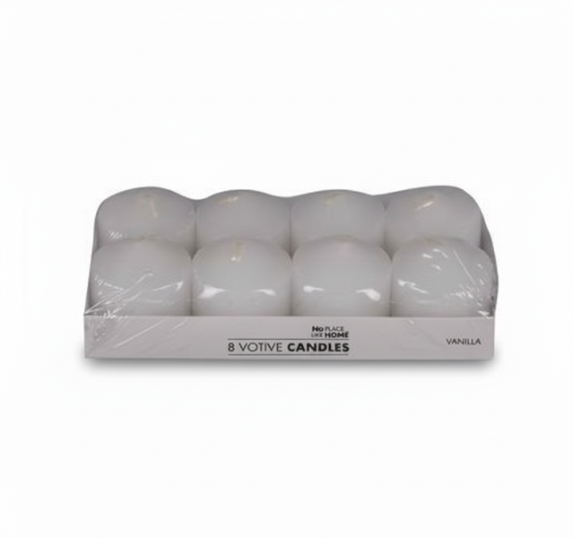 No Place Like Home White Scented Votive Candles 3.5 cm 8 Piece Set
