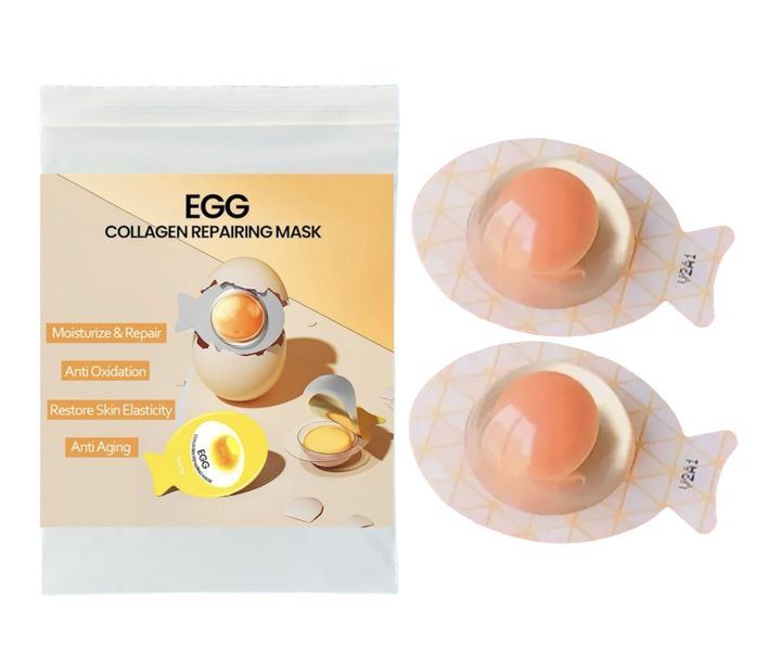 Anti Wrinkle Repairing Skin Elastic Egg Shape Gel Sleeping Facial Mask - Set of 2