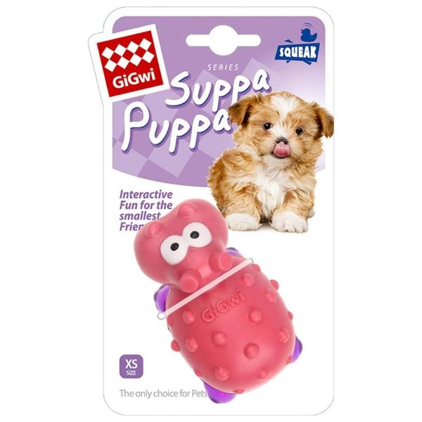 GiGwi Suppa Puppa Series: Interactive XS Hippo Toy for Puppies