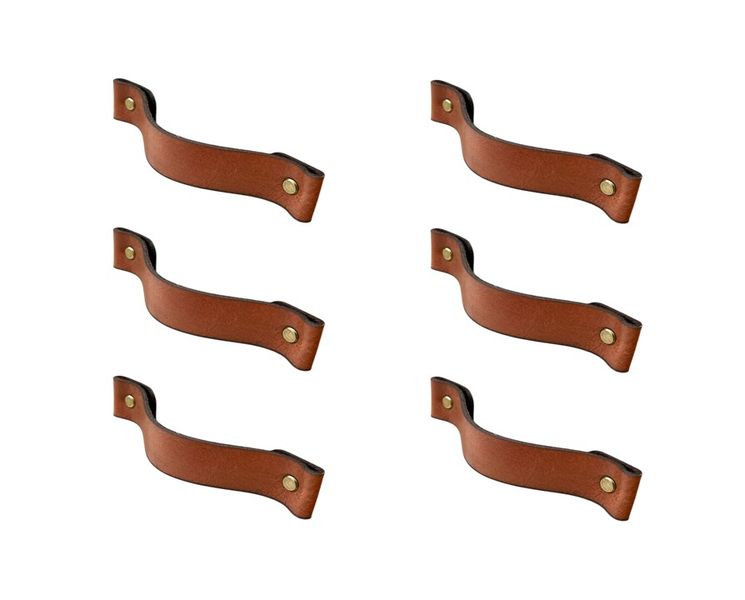 Cabinet Handles Bovine Leather 127mm