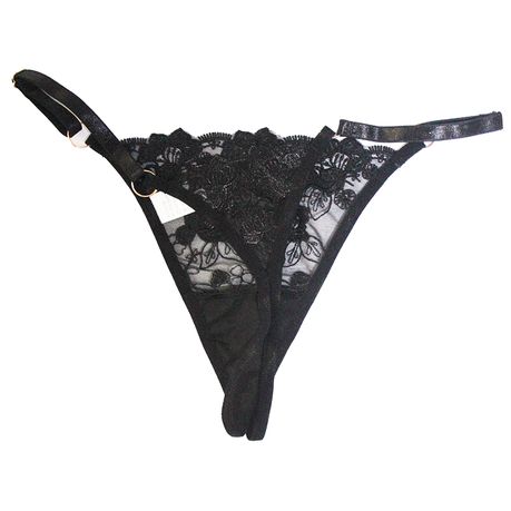 5 Pack] Sexy Lace Thongs & G-strings, Sheer & Skimpy Black