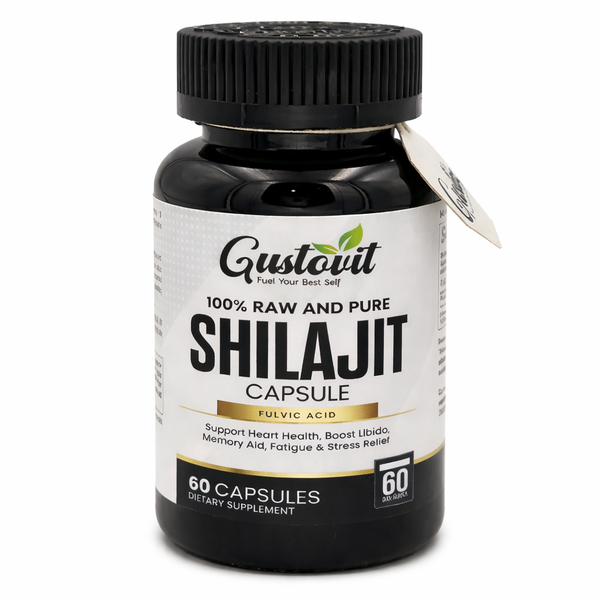 Gustovit 100% Raw and Pure Shilajit 60 x 1000mg Capsules