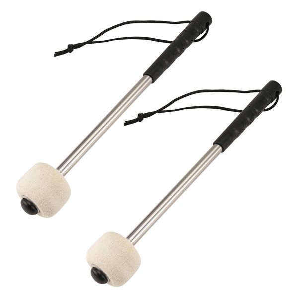 2 Pcs 12.5Inch Bass Steel Drum Mallets Wool Felt Drum Sticks
