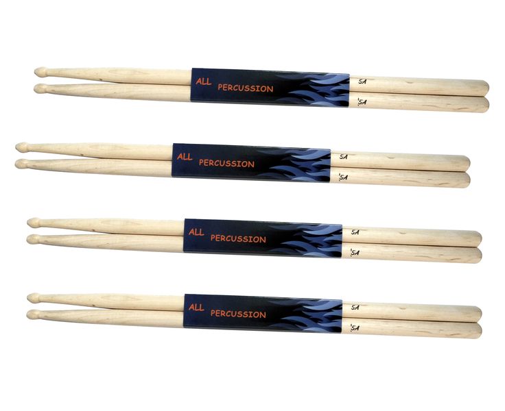 Bergen All Percussion D8-MPL5A Drumsticks - 5A Maple - Pack of 4